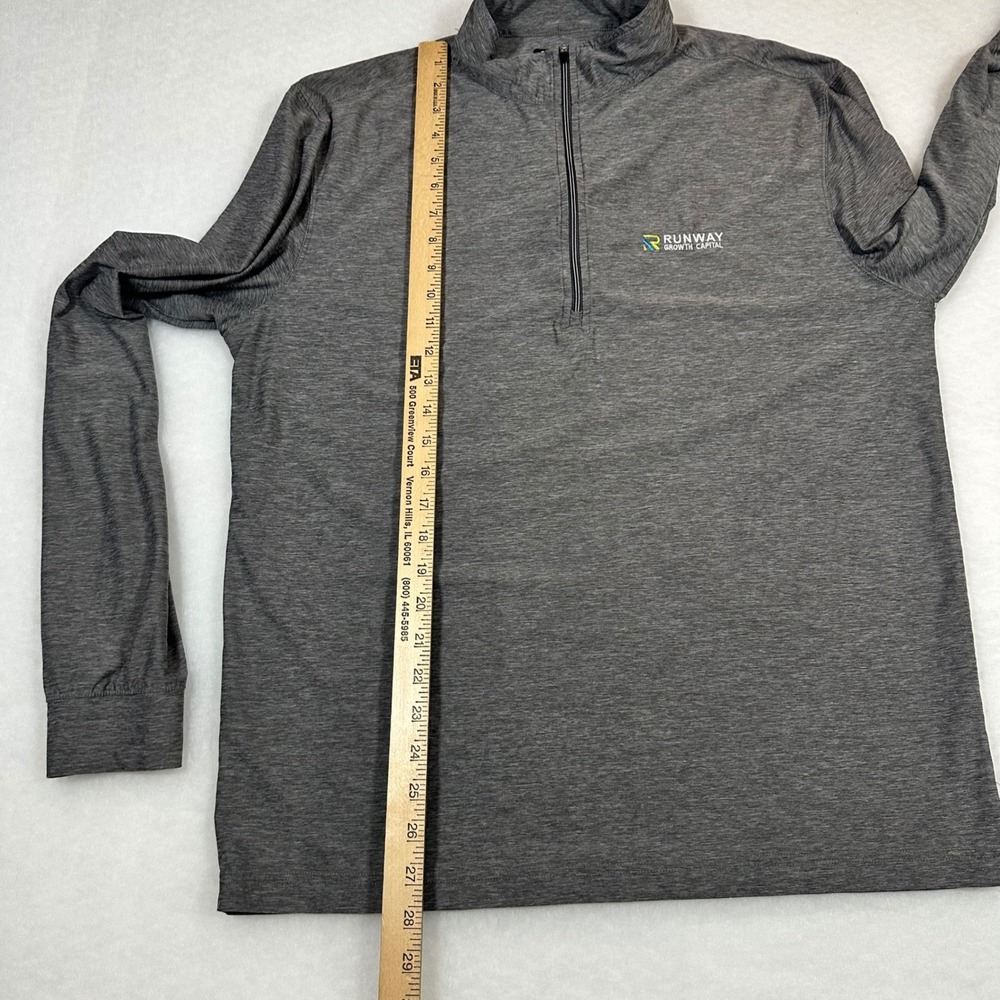 Straight‎ Down Mens Quarter Zip Pullover Gray Runway Growth Capital Logo Size M - Picture 5 of 8